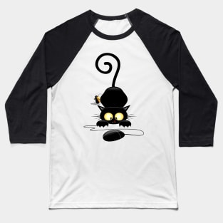 Cat chasing a...Computer Mouse Humorous Characters Baseball T-Shirt